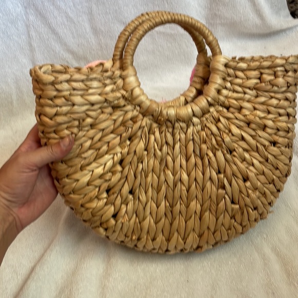 Pompom straw beach bag - Picture 5 of 6